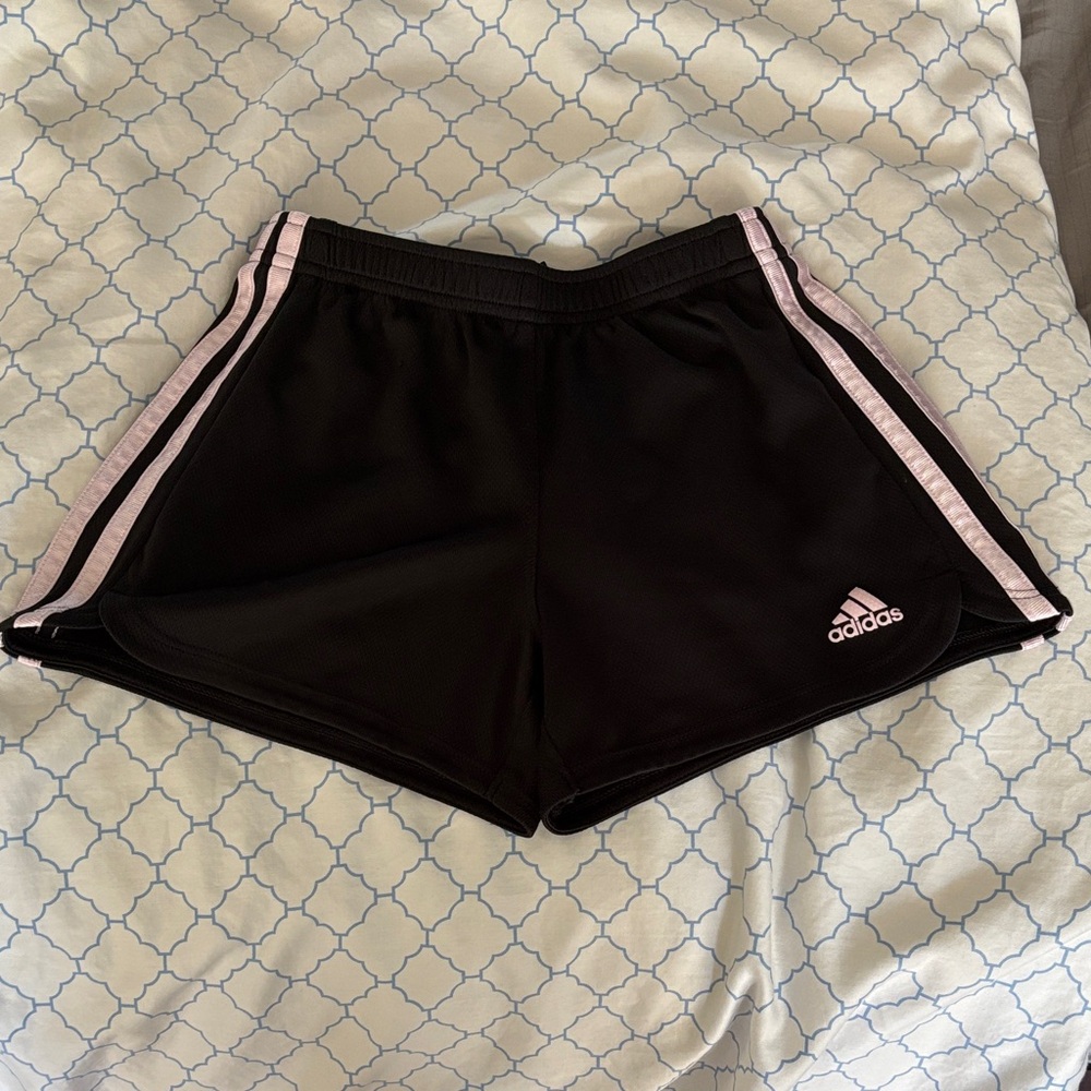 Adidas  Athletic Shorts Black with Pink Accents Kids